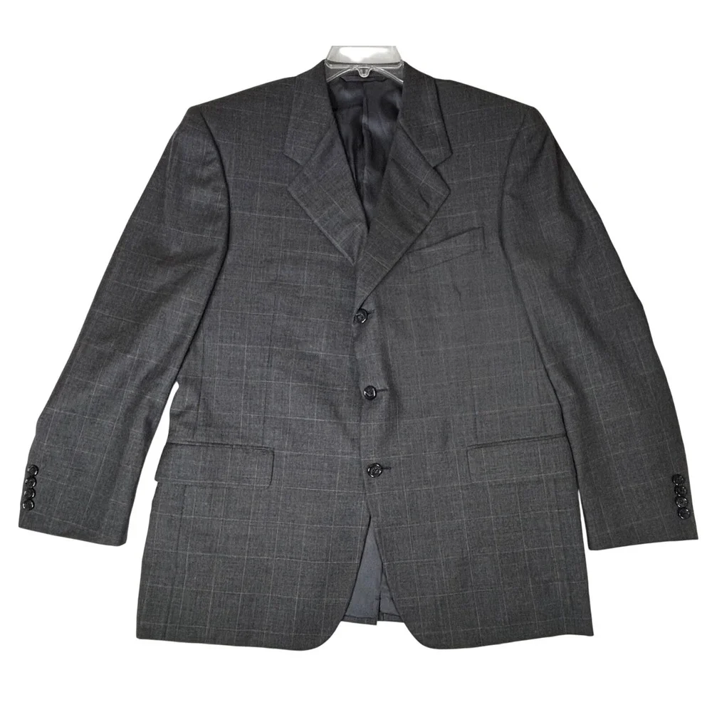 Hickey Freeman Boardroom Single Vent Wool Sportcoat Blazer Gray‎ 42R